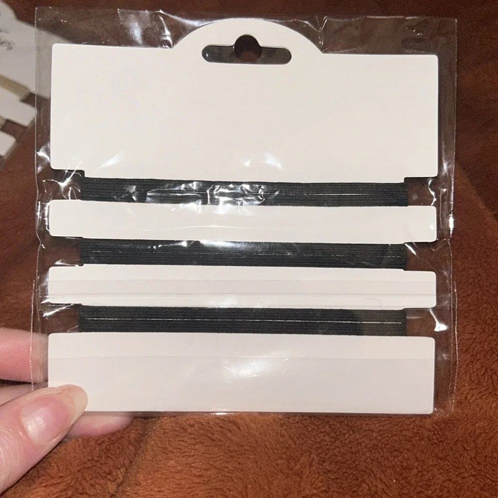 NWT Bracelet Hair Ties - White Chain Links with Black Cord Maya J Jewelry